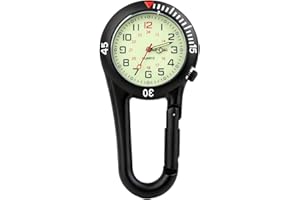 Solryn Montre de Poche à Clip avec Cadran Lumineux et Mouvement Quartz Précis, Montre Gousset Étanche en Acier Inoxydable, Compatible avec Sports, Cyclistes