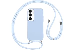 Vauki handyband Hülle für Samsung Galaxy A16/A16 5G HandyHülle mit Band zum Umhängen Stoßfest Silikon Schutzhülle mit Band Abnehmbar,Ultra Dünn Necklace Lanyard Weich Case für Samsung A16 5G,Blau