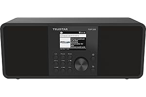 TELESTAR Top 250 – Radio Dab+/Internet (estéreo, 2 × 10 W, función de transmisión y recepción Bluetooth, grabación por USB, Sistema de alertas de Emergencia, Control por App) – Negro