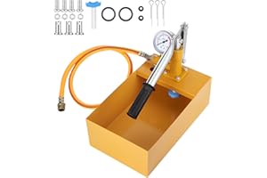 Gueenky Druckprüfpumpe 6L Manuelle, 25Bar Abdrückpumpe Prüfpumpe mit 1/2" Hochdruckschlauch, Aluminiumguss Testpumpe Handprüfpumpe für Dichtheitsprüfung von Wasser Heizungsrohren