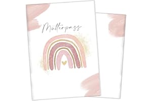 cozy racoon 3-teilige Mutterpasshülle für den Deutschen Mutterpass | Hochwertige Hülle für deinen Mutterpass (Kunststoff)| Design Wasserfarben Rosa (ohne Personalisierung)