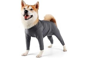 Due Felice Dog Surgery Recovery Suit Dog Onesie for Female Male Dog Body Suit After Surgery Dog Surgical Recovery Suit Post Operative Spay Neuter Suit Shedding Suit Grey/XXX-Large