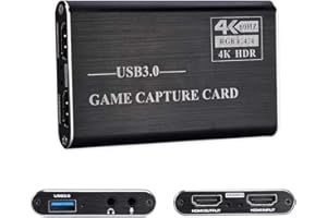 4K Capture Card,KuWFi Game Capture Card with 3.5mm MIC Input and Audio Output,Video Capture Card USB3.0 1080P@60Hz for Video Conference,Teaching,Streaming,Gaming(Black)