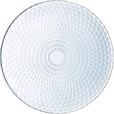 Luminarc Pampille Clear Glass Dinner Plate 25 cm | Transparent, Glass, Round, Embossed Finish, 25 cm, Stackable, Microwave-Sa