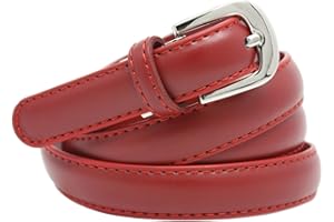 YEHMAN Ceinture femme classique fine 2 cm en croûte de cuir de vachette ajustable 120 cm