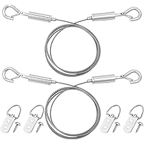 2 stuks staalkabel, instelbare staalkabel, veiligheidskabel, roestvrij staal, veiligheidskabel, roestvrij stalen kabel met ogen en haken, 2 m x 1,5 2 stuks staalkabel, instelbare staalkabel, veiligheidskabel, roestvrij staal, veiligheidskabel, roestvrij stalen kabel met ogen en haken, 2 m x 1,5