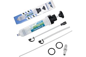SMOTIVEPRO Oil Suction gun, Automotive Brake Fluid Syringe with Fluid Transfer Hose Pump Capacity 200cc Gearbox Oil Transfer Pump