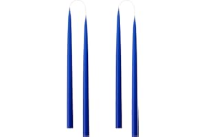 Kunstindustrien® Tapered Candles, Made in Denmark, 42 Colours Available, Dripless & Smokeless Dinner Candles, Candles Long Burning 15 Hours, Unscented Candle Gift Set, 4pcs. 2.2 x 35cm (Cobolt Blue)