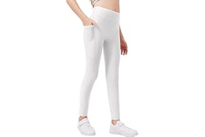 Arshiner Leggings per Bambine Sportivi in ​​Pile Sottile Vita Alta Traspiranti Pantaloni Lunghi da Jogging Pantaloni da Palestra Leggings Termici Invernali 5-14 Anni