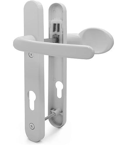 TSS Lever Lever UPVC Multipoint Door Handles - 92mm PZ Sprung - 215mm Screw Centres - 260mm Long Backplate 3x Fixing Points 68161 11 thumbnail image