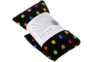 TEXTILES 101 Printed Wheat Heat Packs Large Body Wrap Lavender Microwave Bag Pain Relief (14x45) cm (Polka Dot Multi)
