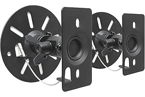 Drall 2X Soportes Universales para Altavoces y Altavoces Acústicos Giratorios + Inclinables Peso hasta 15kg Montaje en Techo + Pared - Negro Modelo: BS9B