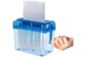 YUNIR Hand-Aktenvernichter, Tragbare Streifenschnitt-Aktenvernichtermaschine, Hand-Aktenvernichter mit 1 L Fassungsvermögen für Papier, Notizen, Rechnungen, Porträts, Fotos