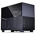 Lian Li Q58X3 Mini Computer CaseI Aluminium Gaming CabinetI PC Cabinet I Chassis with PCIe 3.0 Riser Cable I Supports Mini-ITX - Black (G99.Q58X3.in)