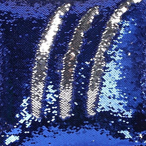 TRLYC Royal Blue and Silver Reversible Mermaid Bridal Wedding Sequin Backdrop-10ftx20ft