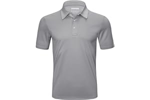 KEFITEVD Męskie Szybkoschnące Koszulki Polo z Krótkim Rękawem na Zajęcia na świeżym Powietrzu Golf T-shirt Turystyczny Poliester Wygodny z Guzikiem