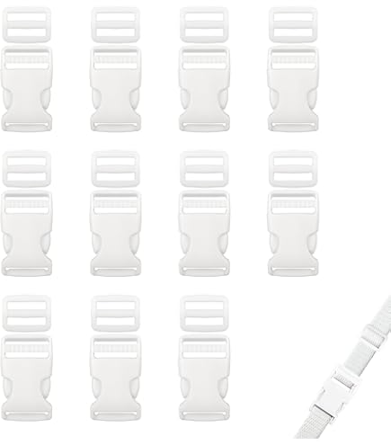AERZETIX - 6 stuks gespen verstelbare snelsluiting clips voor rugzak schouderbanden schouderriem riem en decoratie | lus 30 mm | van kunststof in de kleur wit