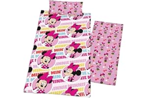HERDING Juego sábanas Disney Minnie Mouse Verano 90-105 Cm (3 Piezas: Encimera, Bajera y Encimera) para Nniña Llamativo Colores Vivos (Microfibra, 90 cm)