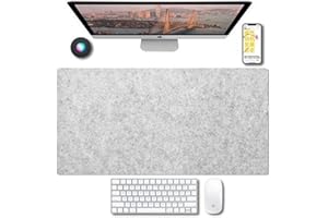 YANGHX Felt Desk Mat Pad Non-Slip 90X40cm Light Grey