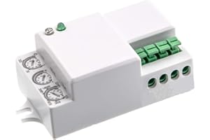 HUBER Motion 50HFLV Mini Radar Detector de movimiento para interiores, 360° -12-24 V, empotrable, detector de movimiento LED, detector de movimiento