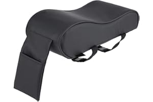 OUKENS Cuscino per bracciolo, copri bracciolo universale in pelle per auto in memory foam, copri tappetino per auto con tasca per cellulare