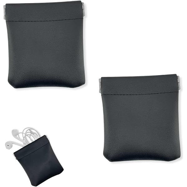 Porte-monnaie Minimaliste - Étui Cartes Noir - Petit Et Fin Pour Homme Et Femme - Fermeture Pinçable - 5
