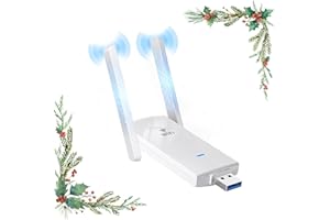 PHAVN AC1300 Adaptador WiFi USB 2 Inalámbrico Antenas USB 3.0 Antena WiFi USB Dual Band 2.4GHz/5.8GHz Dongle WiFi para PC/ Desktop/ Laptop/ Tablet, Compatible Windows7/8/8.1/10/Mac 10.9~10.15, Blanco