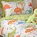 Dinosaur Boys Junior Toddler Quilt Duvet Cover and Pillowcase Bedding Bed Set Kids T-Rex Dino, Green