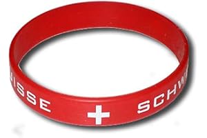 Supportershop Suiza Pulsera de Silicona, Unisex Adulto, Rojo, Talla única