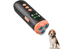 FLITI Anti Aboiement Chien Ultrason Puissant, 3 Modes Dispositif Anti Aboiement Chien Boitier Anti Aboiement Chien Portatif de 33 Pieds, avec Lampe de Poche Stroboscopique, pour Petit et Grand Chien