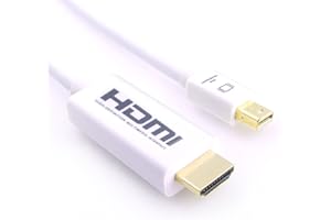 LINK CABLE STORE LCS - 2 m - Cordon Mini DisplayPort "Thunderbolt" pour APPLE (** AVEC AUDIO**) Compatible "Thunderbolt" vers HDMI 1.3b - Full HD 1080p - pour MacBook, MacBook Air ,MacBook Pro, iMac, avec Mini DP