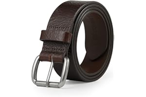 TOPBELT Ceinture Homme Ceinturon Femme Garanti Cuir Véritable 3.5CM Large Grande Taille 110-160CM Jeans Décontracté Cadeaux, Noir & Marron
