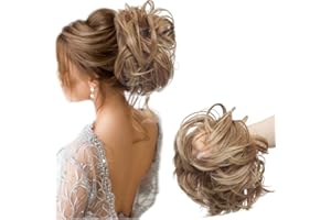 SEGO Moño Postizo GRUESO Coleta Postiza [Castaño Claro a Rubio Ceniza] Coletero Pelo Mujer Extensiones de Pelo Sintético Se Ve Natural (80g)