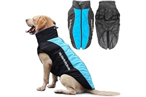 Idepet Cappotto per Cani Giacca Calda, Animali Domestici Riflettenti Sport all'Aria Aperta Abbigliamento per Cani Impermeabile Gilet per Cani di Taglia Media con Foro per Imbracatura