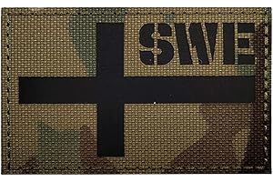 TOPPATCH Insignia táctica de moral infrarrojo reflectante infrarrojo nacional parches militares emblema DIY apliques (Suecia)