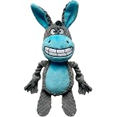 ZENVALY Plush Dog Toy, Donkey Toy with Whistle and Crunchy Paper, Bite Resistant, Interactive Dental for Puppies, Small and M