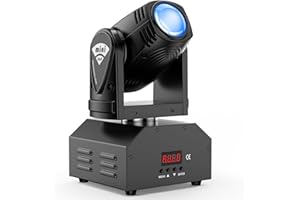 YESPICK Mini Beam Moving Head Light, RGBW 4 in 1 LED Stage Light with Self-Propelled and Voice-Activated for Party KTV Concert Wedding Bar