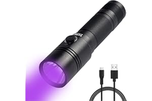 TATTU U1 UV Lampe de Poche 395nm Rechargeable Noir Lumière 5W Ultra-violet LED avec Câble de Charge Micro USB
