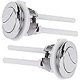 38mm Toilet Flush Button Replacement - 2 Pack Flushing Dual Rod Chrome Push Cistern Standard Part for Bathroom Toilet Repair