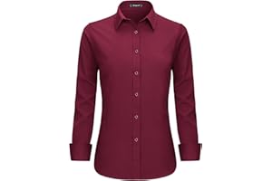 Stamain Camicia Donna Elegante Blusa Donna a Maniche Lunga con Scollo a V Stile Classico e Versatile per Ogni Occasione