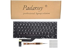 Pardarsey New Replacement UK Layout Keyboard Compatible For Macbook Pro 15" A1398 2013 2014 2015 Retina W/Screws With 80pcs screws + Screwdriver
