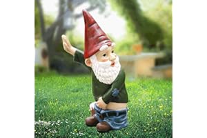 GEHANICO Statua di gnomo cattivo che fa pipì in resina impermeabile divertente gnomo da giardino ornamenti gnomo da giardino maleducato gnomo divertente statuette nane decorazione esterna per ornamenti da