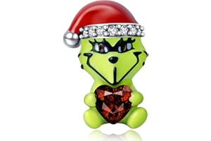 Rimgoris 925 Argento Sterling Charm Donna Bracciali Collana Cranio Cuore Rubino Ciondolo Due Toni Oro Rosa Cuore Gemma Ciondolo Interlock Doppie Stelle e Luna Chiave Angelo Ala Amore Viola