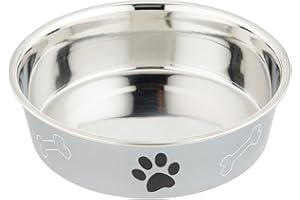 Trixie - Ciotola in acciaio con rivestimento in plastica per cani, Colori Assortiti, 0.75 l, ø17 cm, 1 pezzo
