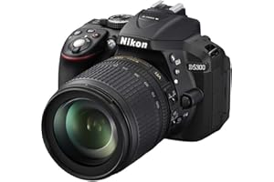 Nikon D5300 - Cámara réflex Digital de 24.2 MP (Pantalla 3.2", estabilizador óptico, vídeo Full HD), Negro - Kit con Objetivo AF-S DX 18-105mm VR [Importado]