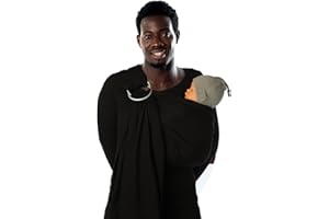 BABYLONIA Baby Carriers | porte-bébé | Porte-bébé nouveau-nés dès la naissance | porte-bébés | 100% coton biologique | Modèle BB SLING | taille unique | haricot noir