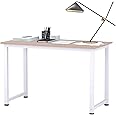 HOMCOM Computer Desk, Writing Table, 120 x 60 x 76cm Workstation for Home Office, Study with Metal Frame, Simple Assembly, White