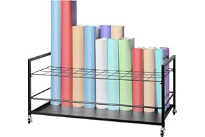 VEVOR Stojak do przechowywania, 50 przegródek, uchwyt na plan z kółkami, mobilny metalowy wózek do przechowywania planu budowy, mapa, plakat, architektoniczny, uchwyt na dokumenty do domu, biura,