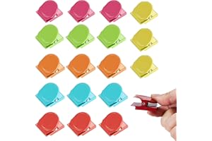 PMELCXD Conjunto de 18 Clips Magnéticos Metálicos en 6 Colores - Ideal para Refrigeradores, Pizarras y Paredes - Organiza Notas y Fotos