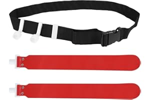 DONGKER Juego de banderas y cinturones, banderas de fútbol, cinturón de fútbol de PVC, 2 banderas, hebilla de liberación para equipos de entrenamiento juvenil y adulto, rojo, 1